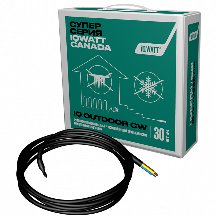 Греющий кабель для систем антиобледенения и снеготаяния IQ OUTDOOR CW 20м