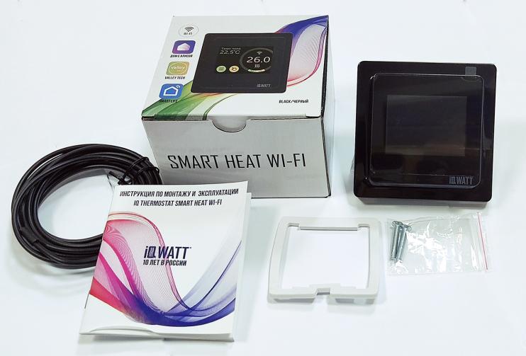 Программируемый терморегулятор с цветным сенсорным TFT дисплеем SMART HEAT Wi-Fi BLACK и голосовым управлением Алиса 