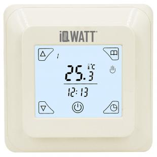 Терморегулятор с ЖК-дисплеем и сенсорными кнопками IQ THERMOSTAT TS (ivory)