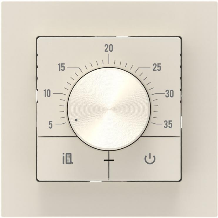 Электронный терморегулятор механическое управление IQ THERMOSTAT Dm слоновая кость